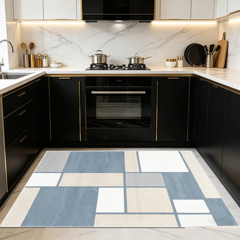 Modern minimalist geometric carpet, living room coffee table mat, bedroom bedside anti-slip mat, washable