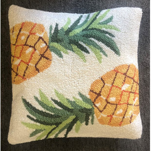 Pineapple Toss Ivory Pillow Size 18"X18"