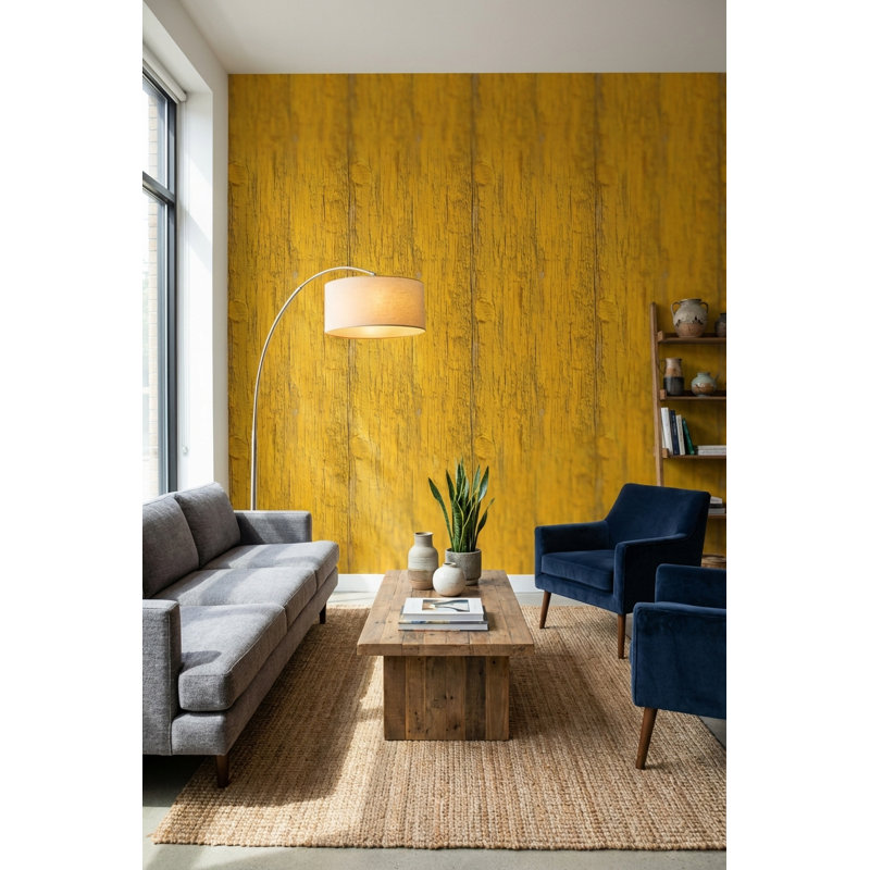 Papier peint industriel rustique jaune