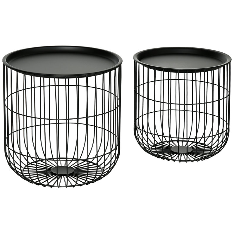 Cage Shape End Table Set Of 2