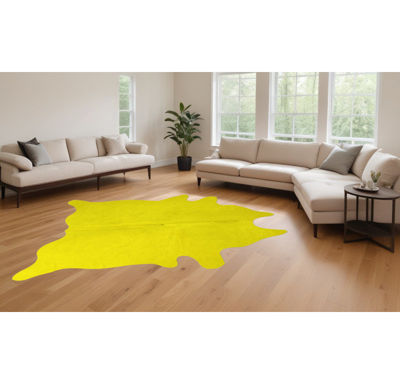 72" X 84" Yellow Cowhide - Rug