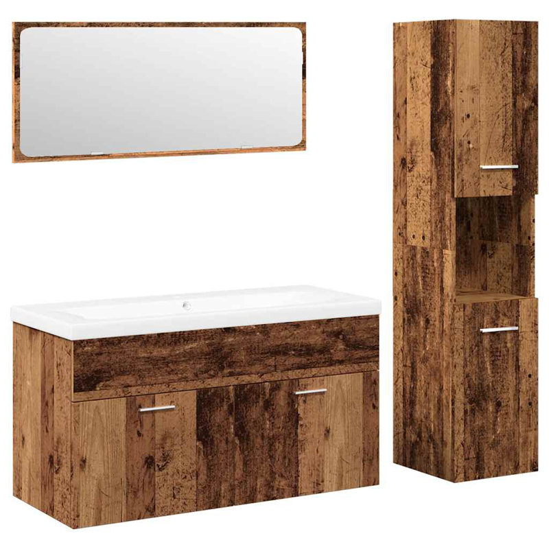 Feya Bathroom Furniture Suite, Old Wood