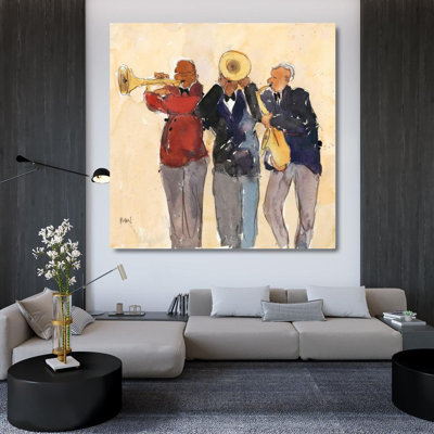 Red Barrel Studio® Dixon, Samuel Gallery Wrapped Canvas Art Titled: Jazz Trio II