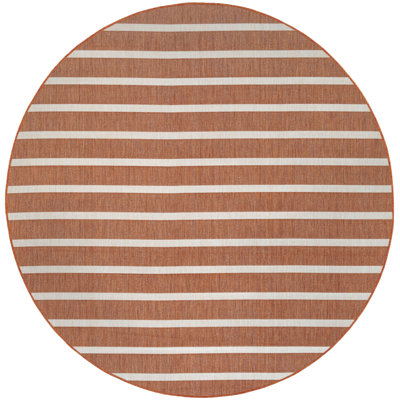  Positano 12' x Round Terracotta Ivory Modern Rug