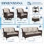 Ensemble de conversation pour terrasse en rotin pour 11 personnes avec coussins beiges-24533294