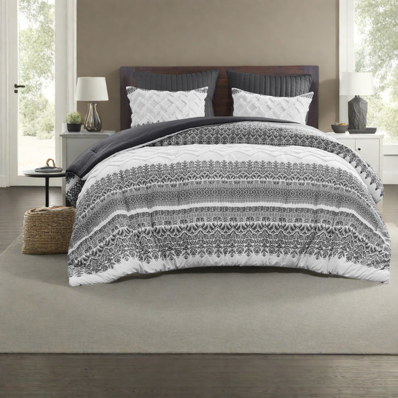 Ensembles de literie pour lit très grand en coton de qualité supérieure, chenille de ferme grise pour la maison
