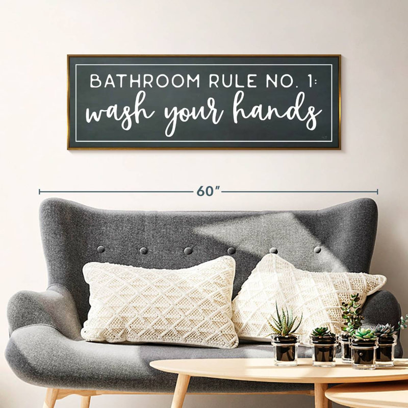 Salle de bain règle n ° 1, Cadre flottant doré, 43 po x 15 po