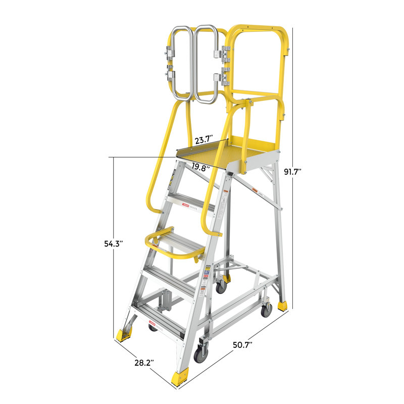 Échelle plateforme en aluminium 5 étapes 375 lb