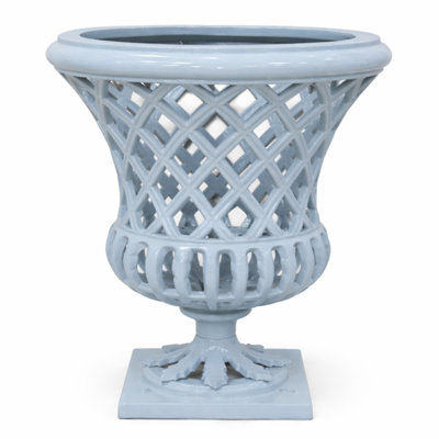 16" Soft Blue Lattice Urn