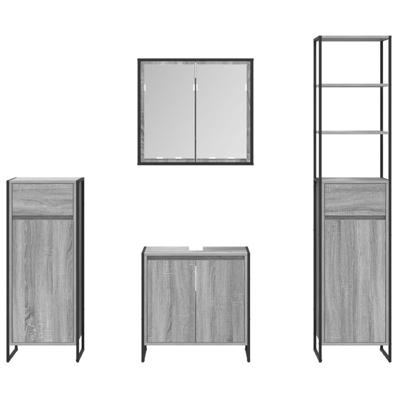 Vanity & Mirror Set, Grey