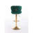 Set Of 2  Bar Stools,With Chrome Footrest And Base Swivel Height Adjustable Mechanical Lifting Velvet + Golden Leg Simple Bar Stool-Green-117042365-117042366