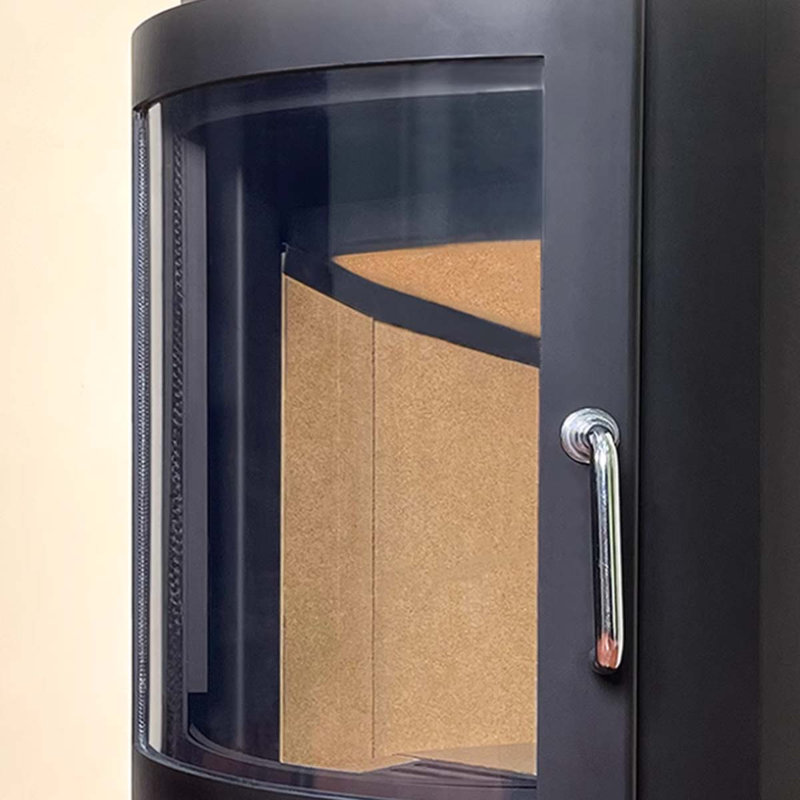 Cylindrical wood stove, metal fireplace