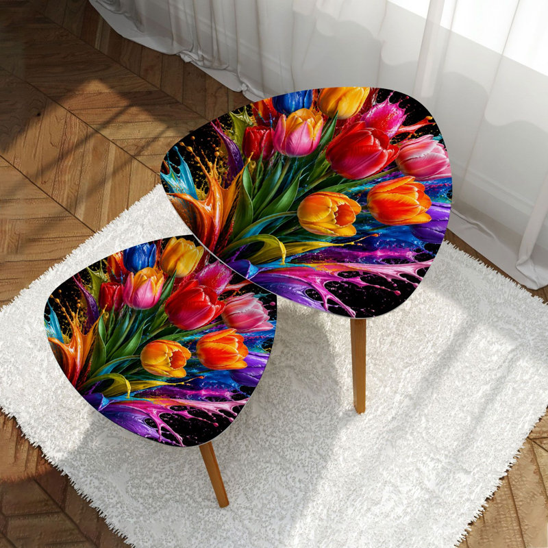 Ensemble de 2 tables basses gigognes Triangle