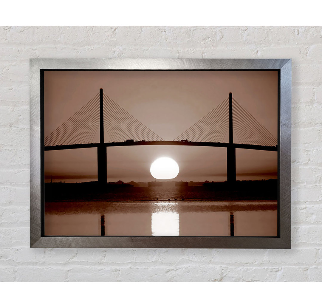 Distant Bridge Sundown Chocolate - Druck