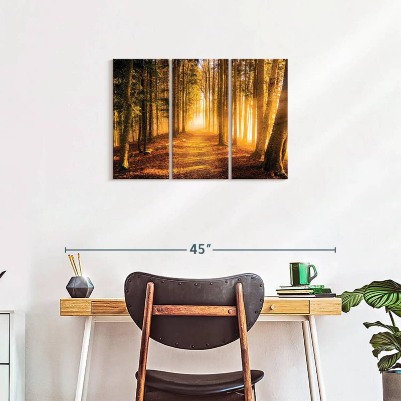 «Morning Forest Path», reproduction sur toile, H 20 po x l 33 po x P 1,25 po