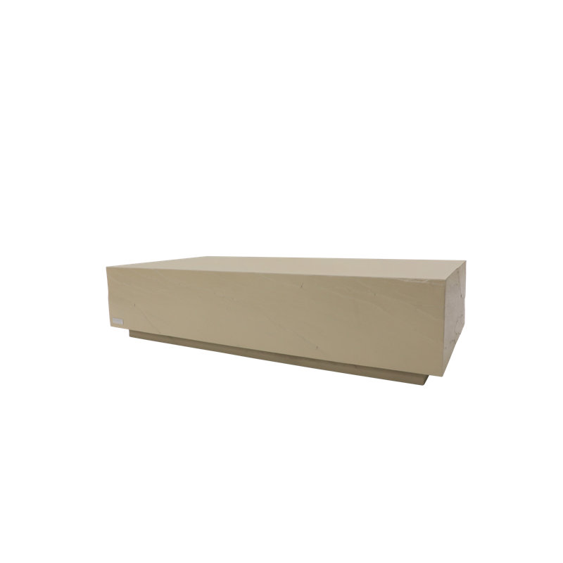 Elementi Home Colorado 60" Rectangular Concrete Coffee Table for Indoor and Outdoor Use, Sunlight Yellow