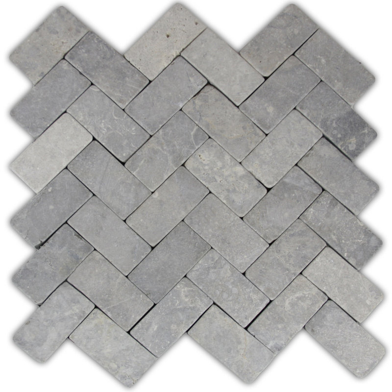CNK Desna mosaic 1.25" x 2.25" - High-Quality Matte Gray Mesh Backed Waterproof - 0.9 Sq Ft