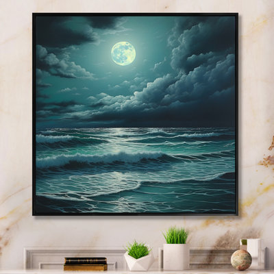 Super lune au-dessus de la mer IV - Décoration murale plage et océan