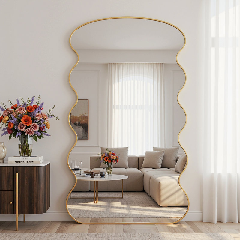 Miroir pleine longueur The Wave, Doré, 72 po x 44 po