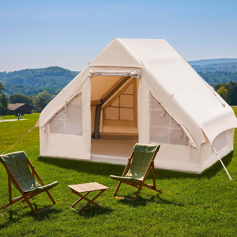 Tente de camping gonflable en coton 2 à 6 personnes pour camping familial Costway