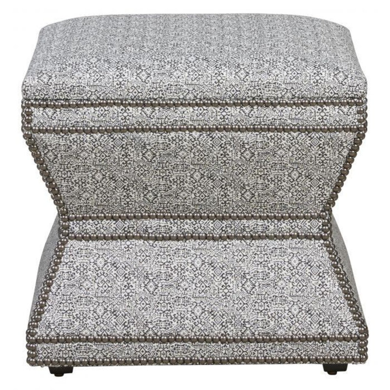 Anniston Square Ottoman, Putty (3152 65), Almond Buff, Aged Bronze