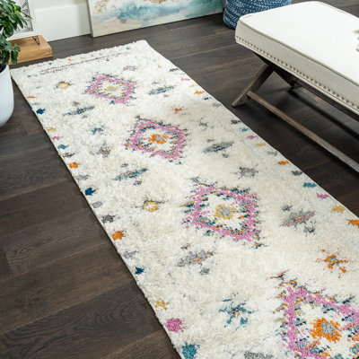 Tapis ivoire à motif géométrique Barden