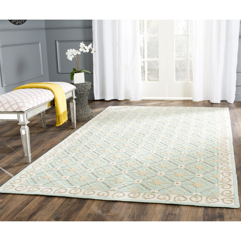 Wykoff Hand Hooked Cotton Pile Southwestern Rug, Rectangle 3'9" x 5'9"