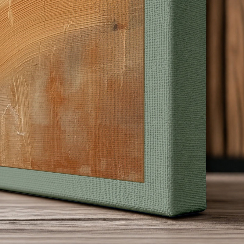 Layered Earth Tones Abstract - Wrapped Canvas, 18x12 - 45.7 x 30.5 cm, Sage Border