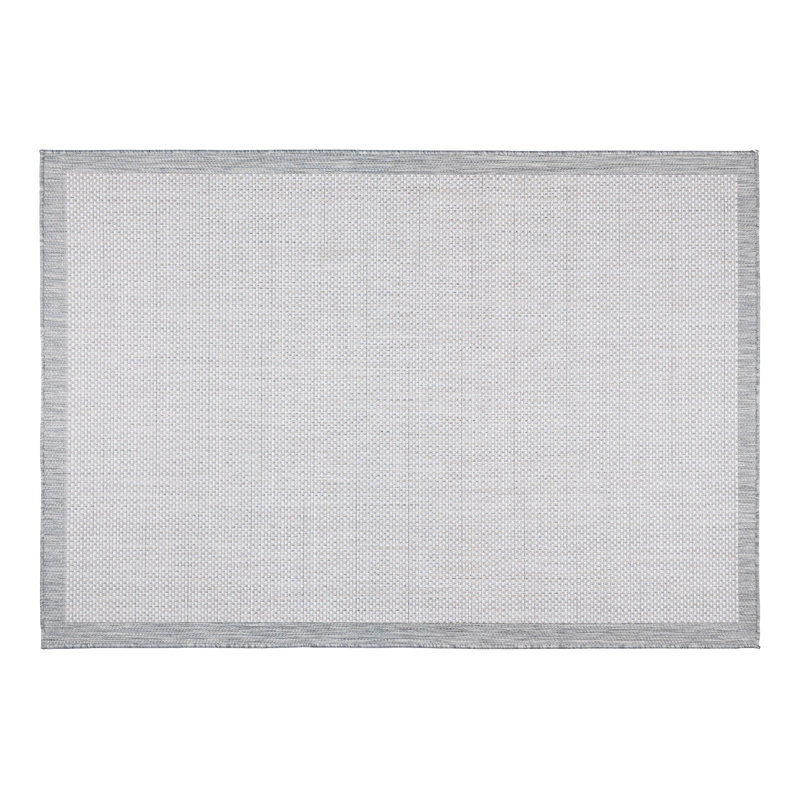 Tapis rectangulaire gris en sisal tissé à la machine Klohee, Rectangle 3 pi 11 po x 5 pi 11 po
