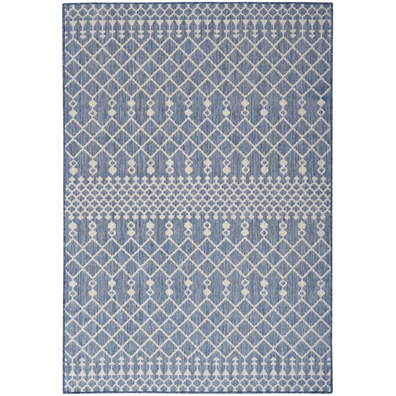 Robbs Rectangle Indoor/Outdoor Area Rug, Rectangle 6' x 9', Navy Blue