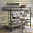 Full Over Twin Bunk Bed with Desk, Charging Station, Storage, and Safety Features for Teens, No Box Spring Needed, Black & Cinnamon Oak-1330138451