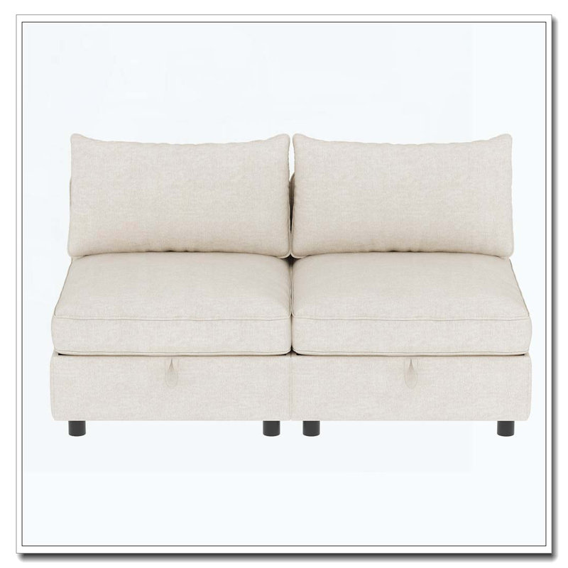 Siège sans accoudoirs pour canapé modulaire modulaire, Beige
