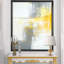 «Gray and Yellow Blue Abstract», reproduction d'art sur toile-51146028-51146027