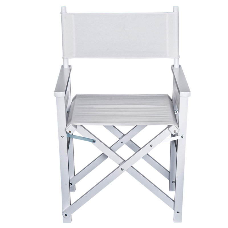 Fabric Folding Chair, White/Grey