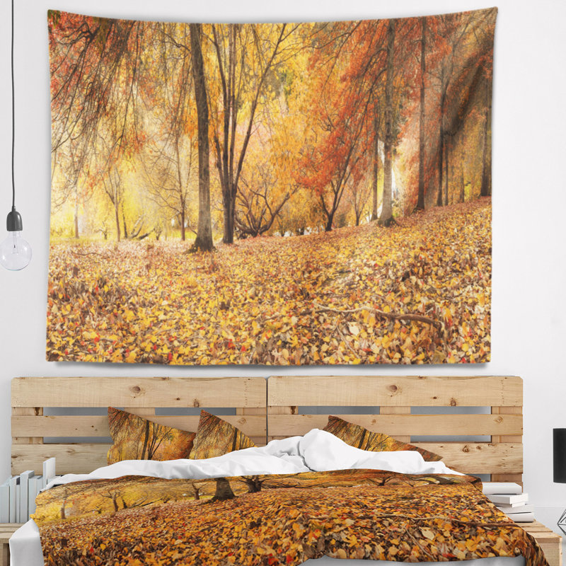 Photographie de paysage brown autumn panorama tapisserie, H 32 po x l 39 po