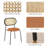 Bowyer PU Upholstered Dining Side Chair with Cane Rattan Back-1791136454-1791136457