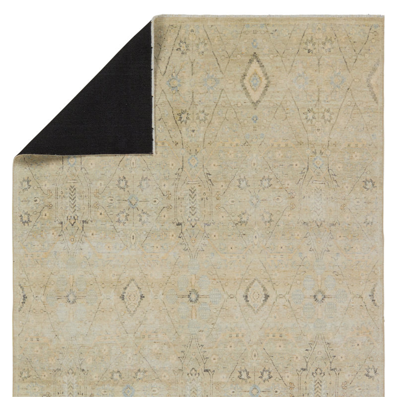 Tapis vert / bleu Maisie Medallion (4 pi x 6 pi), Rectangle 4 pi x 6 pi