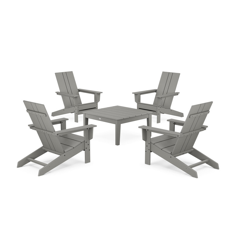 POLYWOOD x ALLModern 5 Piece Multiple Chairs Seating Group, Slate Gray
