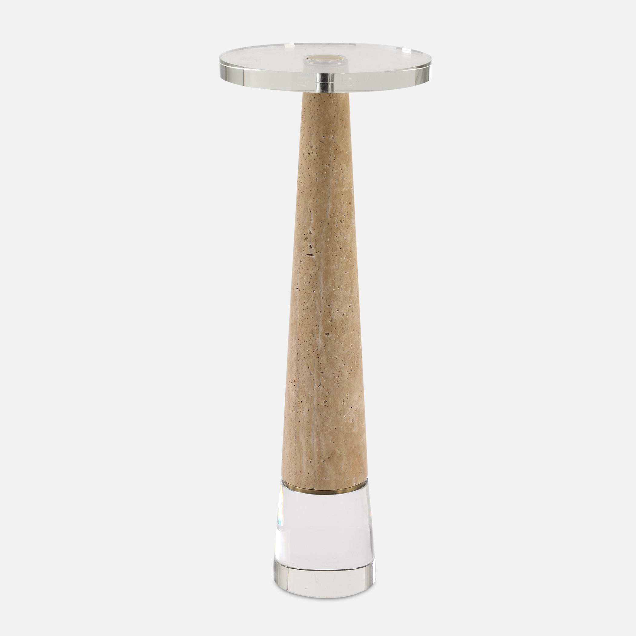 Brayden Studio® Clint Travertine Drink Table | Wayfair