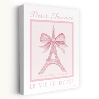 Paris France - La Vie En Rose by Cindy Jacobs - Wrapped Canvas Print