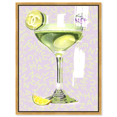 Oliver Gal Daiquiri Paris Glam & Bar - Hand-Applied Glass Coat Framed Canvas Art
