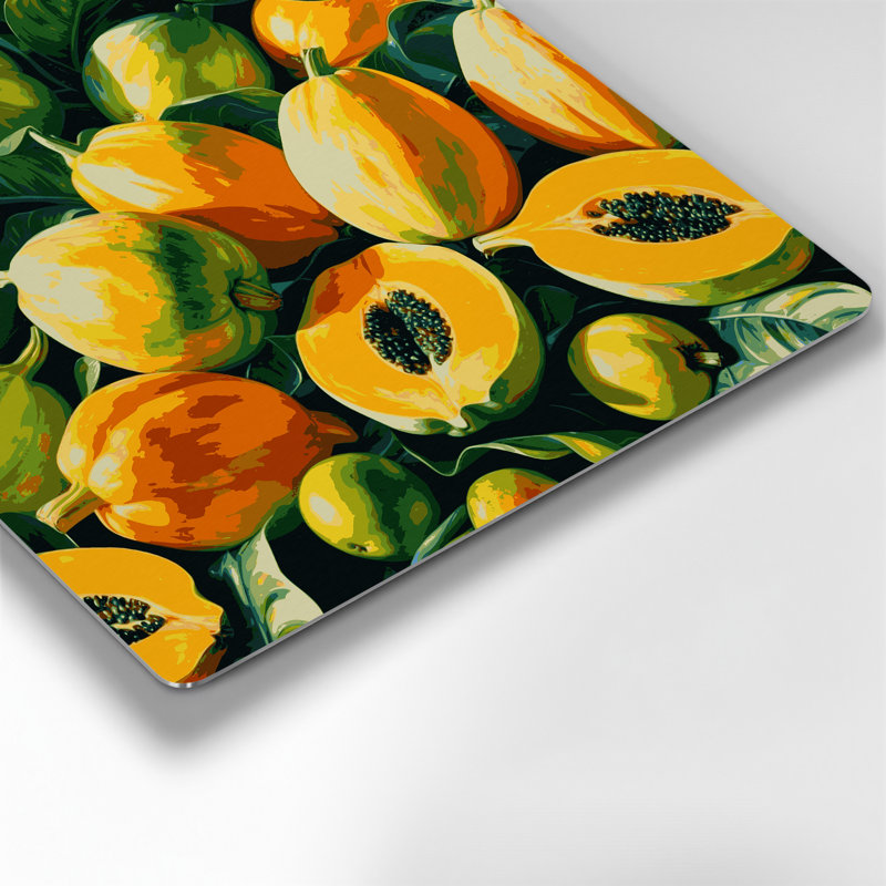 «Hawaiian Papayas Green», art mural en métal, H 12 po x l 12 po