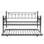 Lit de jour avec couchette en noir - Économisez de l'espace Design moderne, structure métallique solide pour la durabilité, calme et stable, assemblage facile inclus, aucun sommier requis, supporte une élégance de couleur de 250/350 lb,