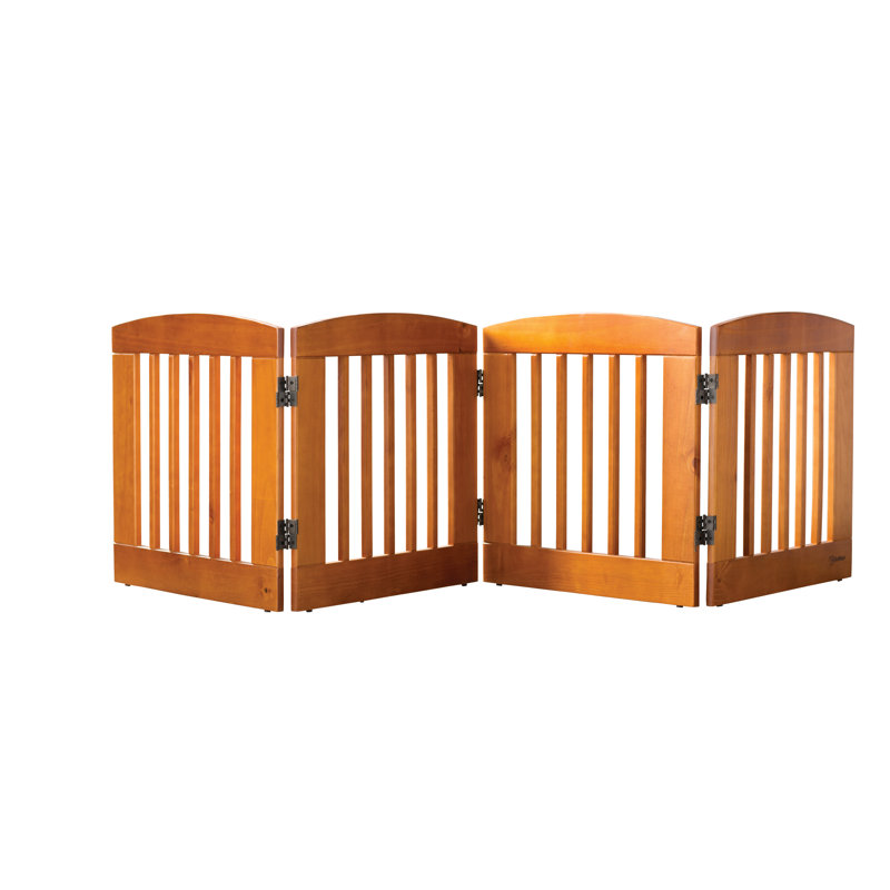 Barrière pour animaux Daniella, Moyen (H 24 po x L 96 po x L 0,75 po), Châtaignier