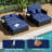 2 PCS PE Wicker Outdoor Daybed with 4-Level Adjustable Backrest, Storage Ottoman-2123430557
