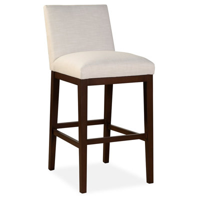 Upholstered Bar Stool with Solid Wood Frame