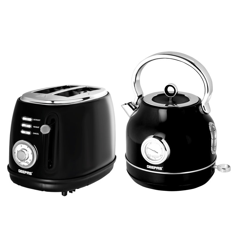 Geepas 1.7L Cordless Electric Kettle & Bread Toaster Kitchen Combo Set, 2 Slice