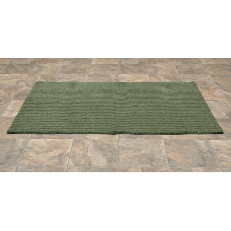 Viridian Nylon Bath Rug with Non-Slip Backing, Deep Fern, 30" x 50"
