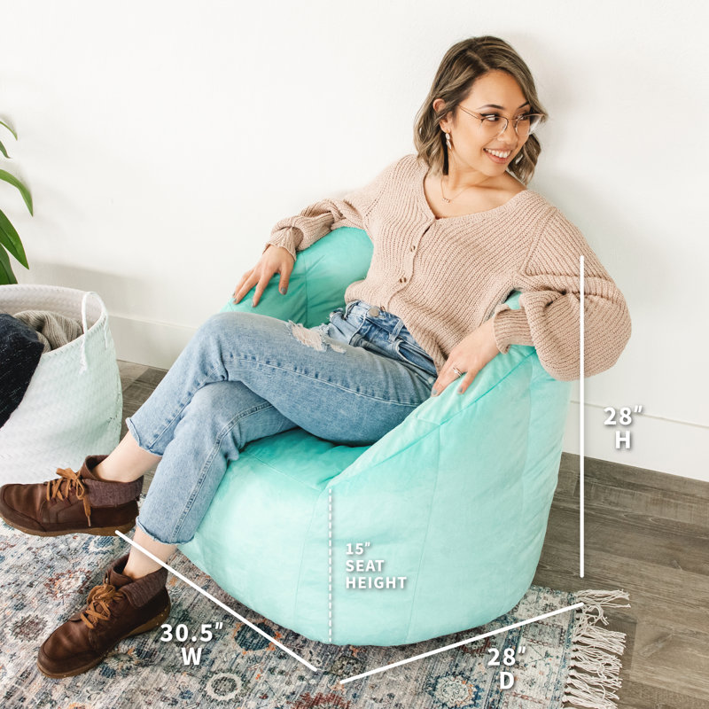 Standard Bean Bag Chair, Mint 100% Polyester, Milano