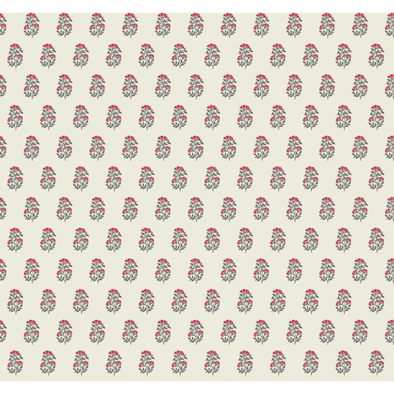Sylvie Ruby Floral Wallpaper, Red